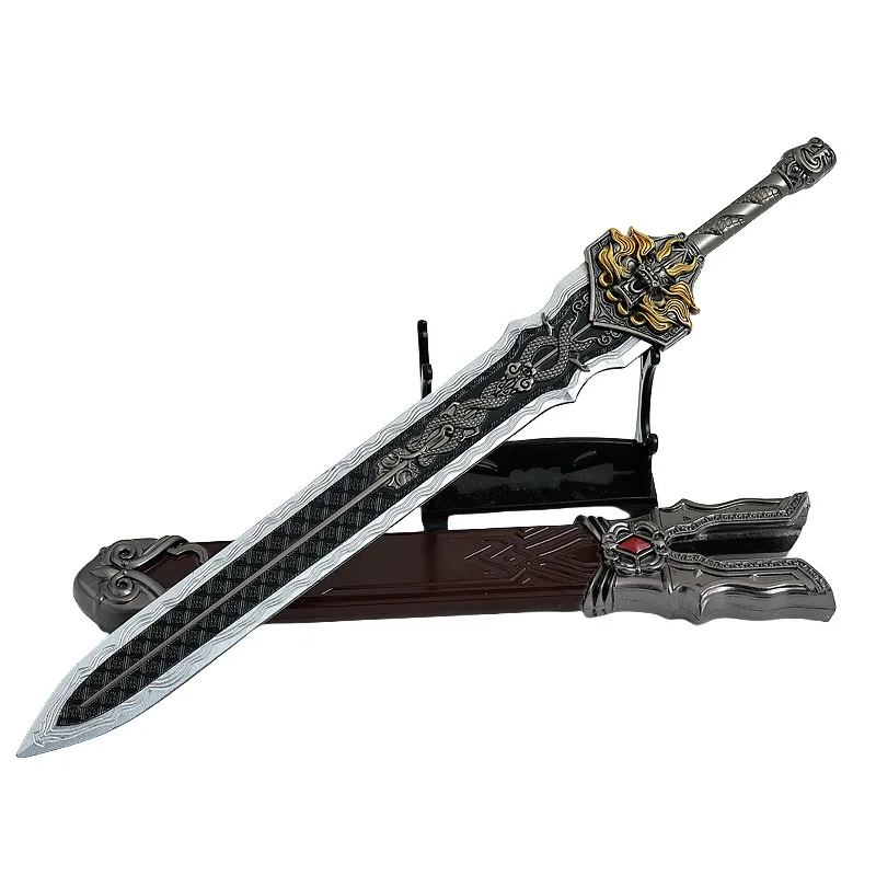 28 سنتيمتر القديمة الشهيرة البرونزية السيف Longquan السيف أنيمي لعبة الطرفية كامل المعادن الباردة سلاح Greatsword نموذج مجموعات اللعب