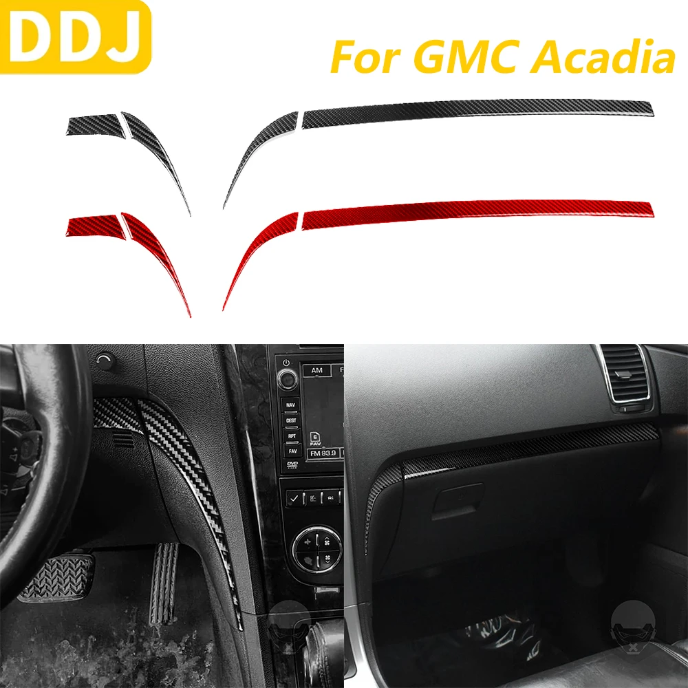 For GMC Acadia 2007-2012 Carbon Fiber Central Control Dashboard Panel Trim Strips Car Accessories Interior Decoration Sticker - view 3