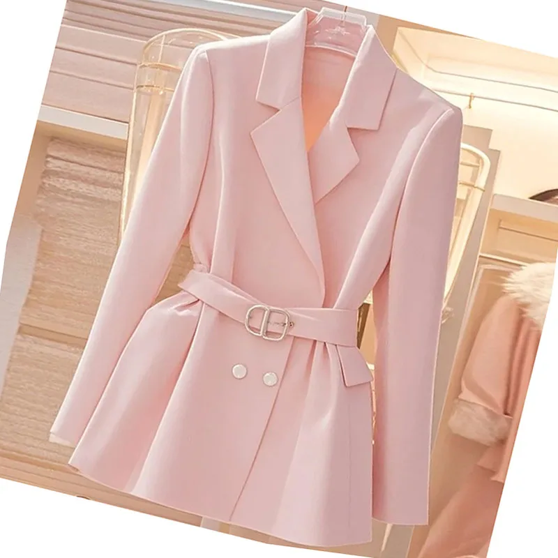 Spring And Autumn Jacket Woman 2025 New Pink Suit Jacket Temperament Celebrity Design Sense High-Grade Short Windbreaker Coat