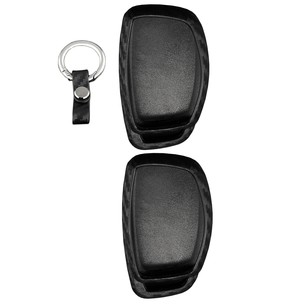 Carbon Fiber Key Fob Chain Case Cover For Hyundai Tucson Elantra Sonata Ioniq 2015-2019 Car Accessories view 4