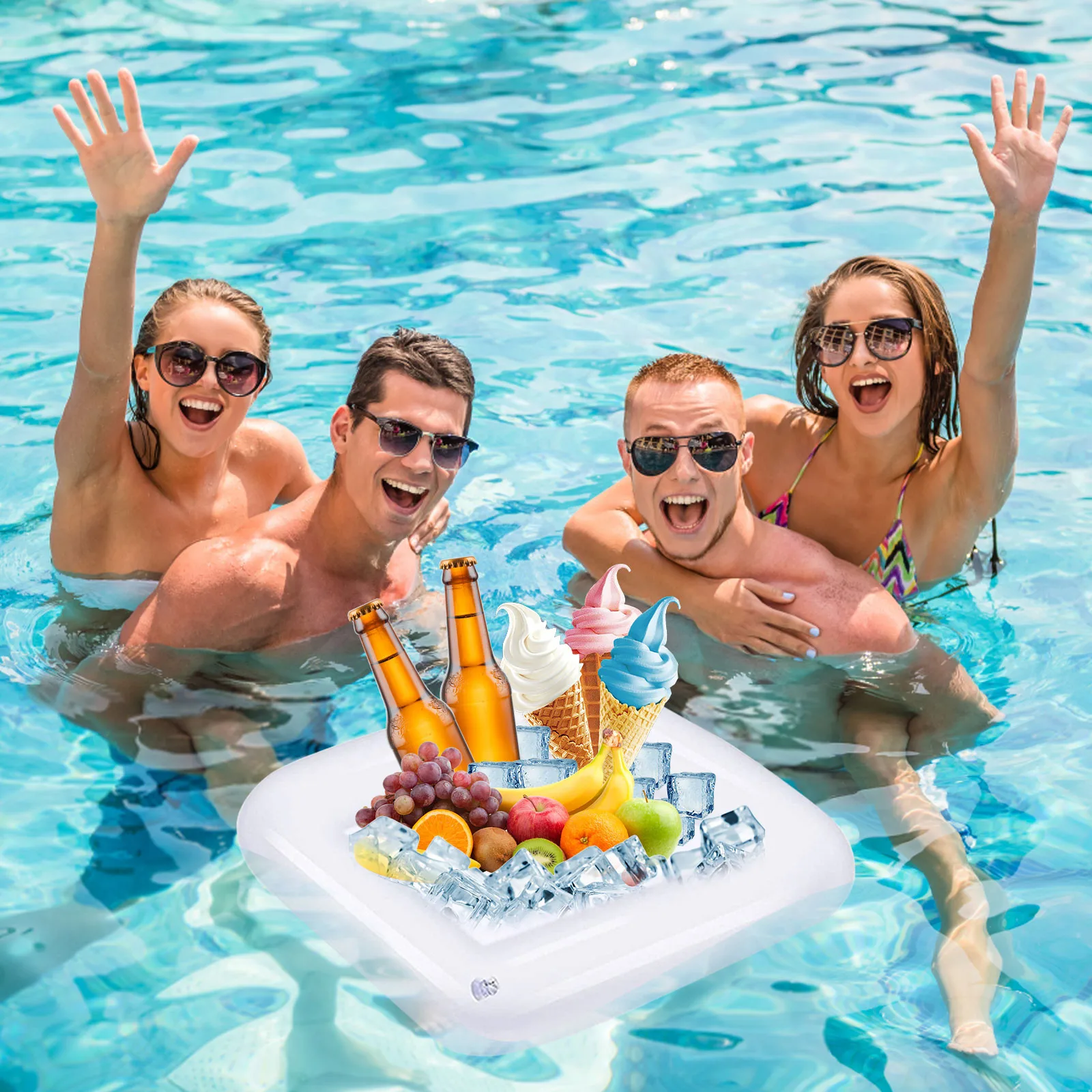 Inflatable Ice Serving Buffet Bar Food Drinks Cooler Serving Tray For Summer Party Picnic Camping table decoration & accessories