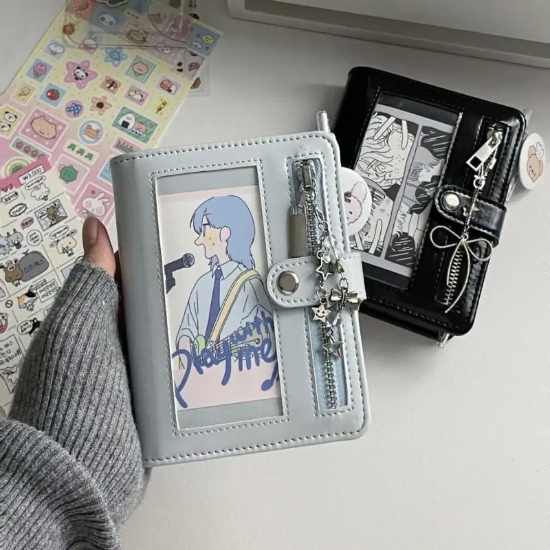 Multi-functional PU Leather Photo Card Storage Book Loose-Leaf Design Durable Organizer for K- Idol Fans Daily Use