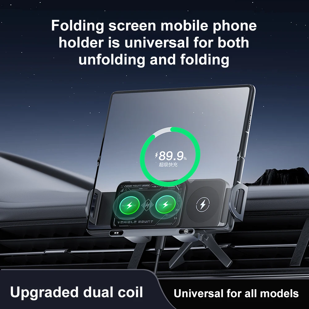 

15W Car Phone Wireless Charger Holder 360° Rotation for Samsung Galaxy Fold 6 5 4 Z Flip S25 S24 iPhone 16 15 Car Phone Holder