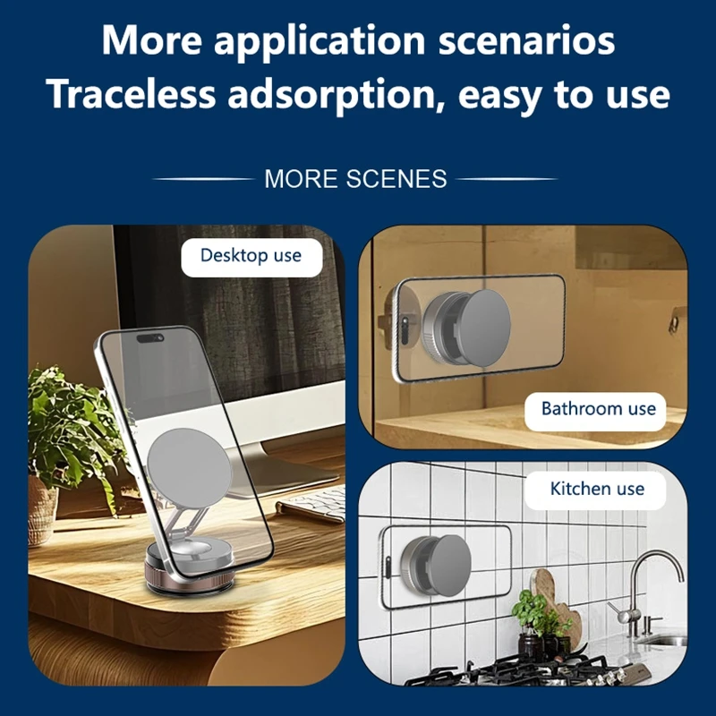 ﻿   Xiaomi 360° ° Вращающийся магнитный автомобильный держатель для телефона, многофункциональная складная вакуумная подставка для телефона, кронштейн для iOS Android