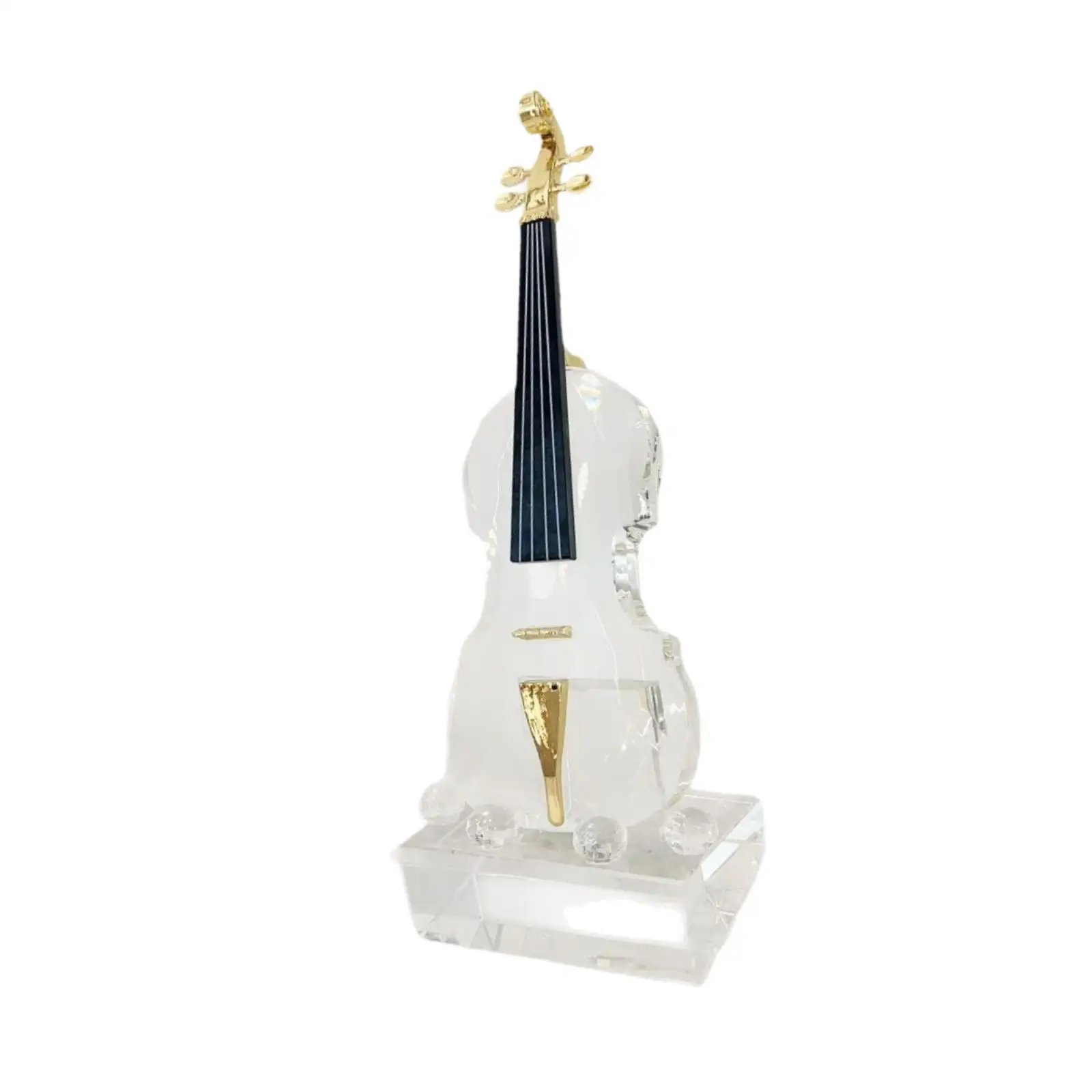 Violin Sculpture Simulation Gift Music Decor Statue Violin Figurine Desktop Ornament for Shelf Coffee Table TV Cabinet Tea Room
