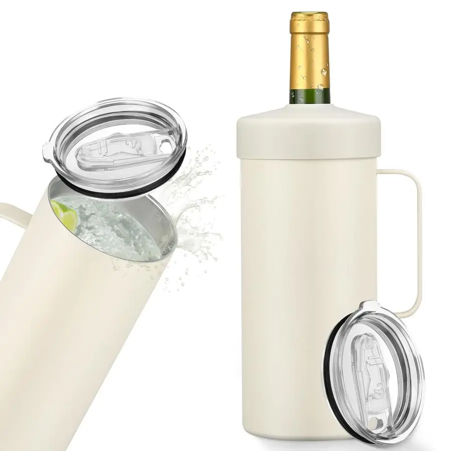 

Охладитель для бутылок с ручкой, портативный изолятор для шампанского с быстрым охлаждением, рукав для охладителя вина из нержавеющей стали, идеальный подарок для любителей вина