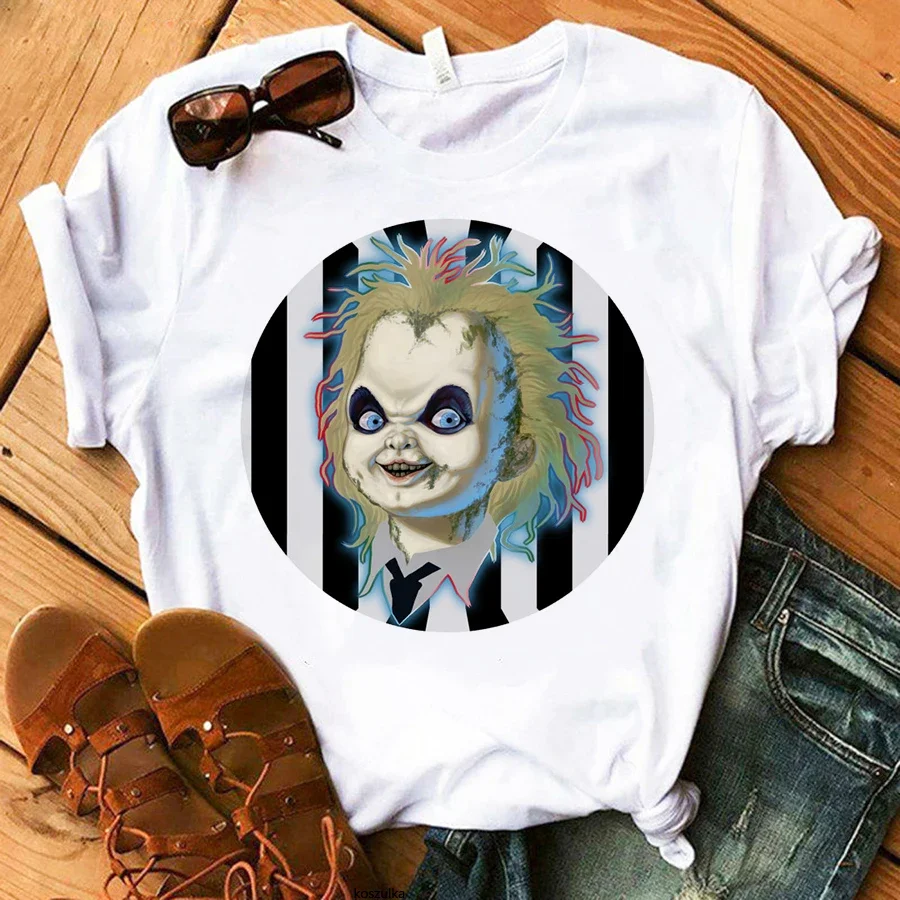 Chucky T-Shirt Summer Women Printed Funny Graphic Tops Tee Shirt Fashion Kawaii Harajuku Hip Hop Casual Unisex Manga Tshirts