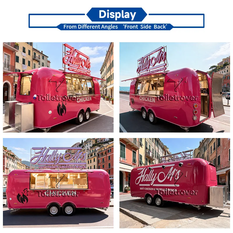 Fully Equipped Food Trailer Rotisserie Chicken Food Truck Kebab Certified Usa Dot Bbq Food Trailers with Porch with Own Toilet