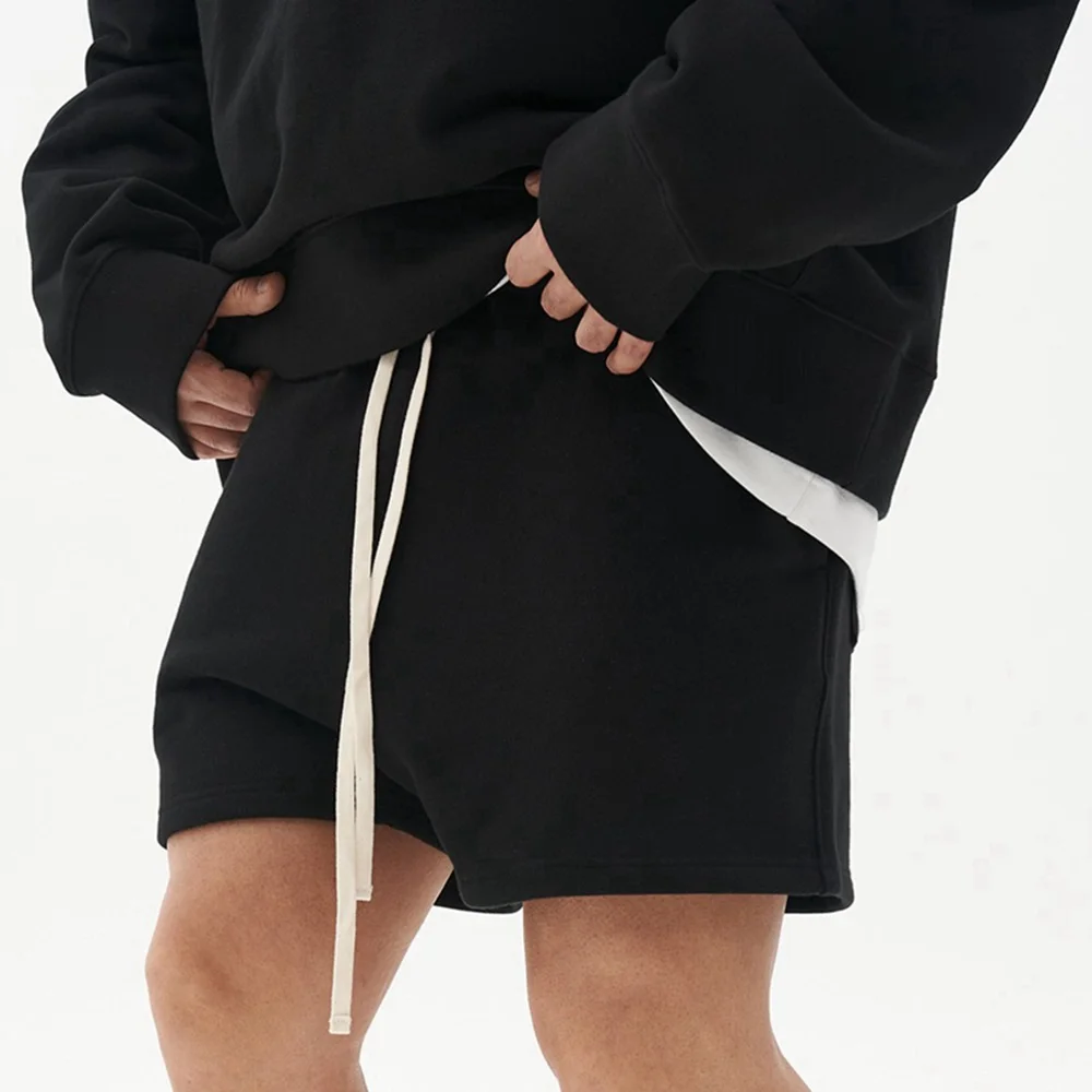 Herren 100% Reine Baumwolle Sportshorts für Alle Jahreszeiten Retro Lässige Stylische Streetwear Lose Athletische Shorts Mit Seitentaschen – Detail 2
