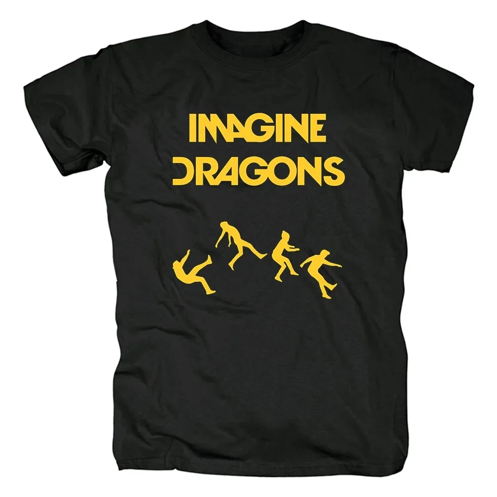 Vintage Imagine Dragons Printed T-shirt Rock Band Street Wear T Shirts Harajuku Fashion Men Short Sleeve T Shirt Woman Tee Tops