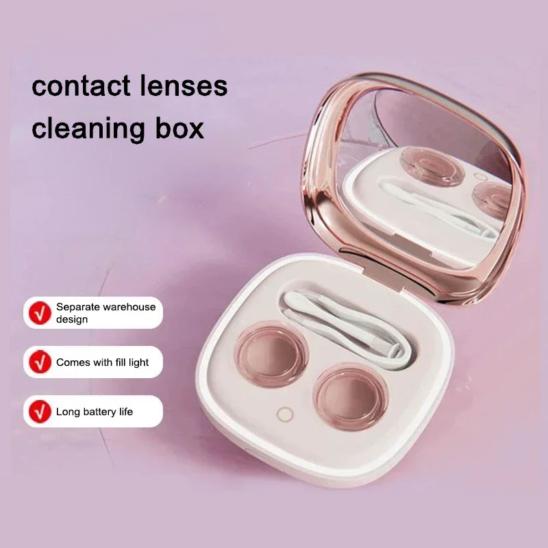 

Contact lens cleaner corneal plastic mirror automatically cleans the ultrasonic electric beauty pupil box