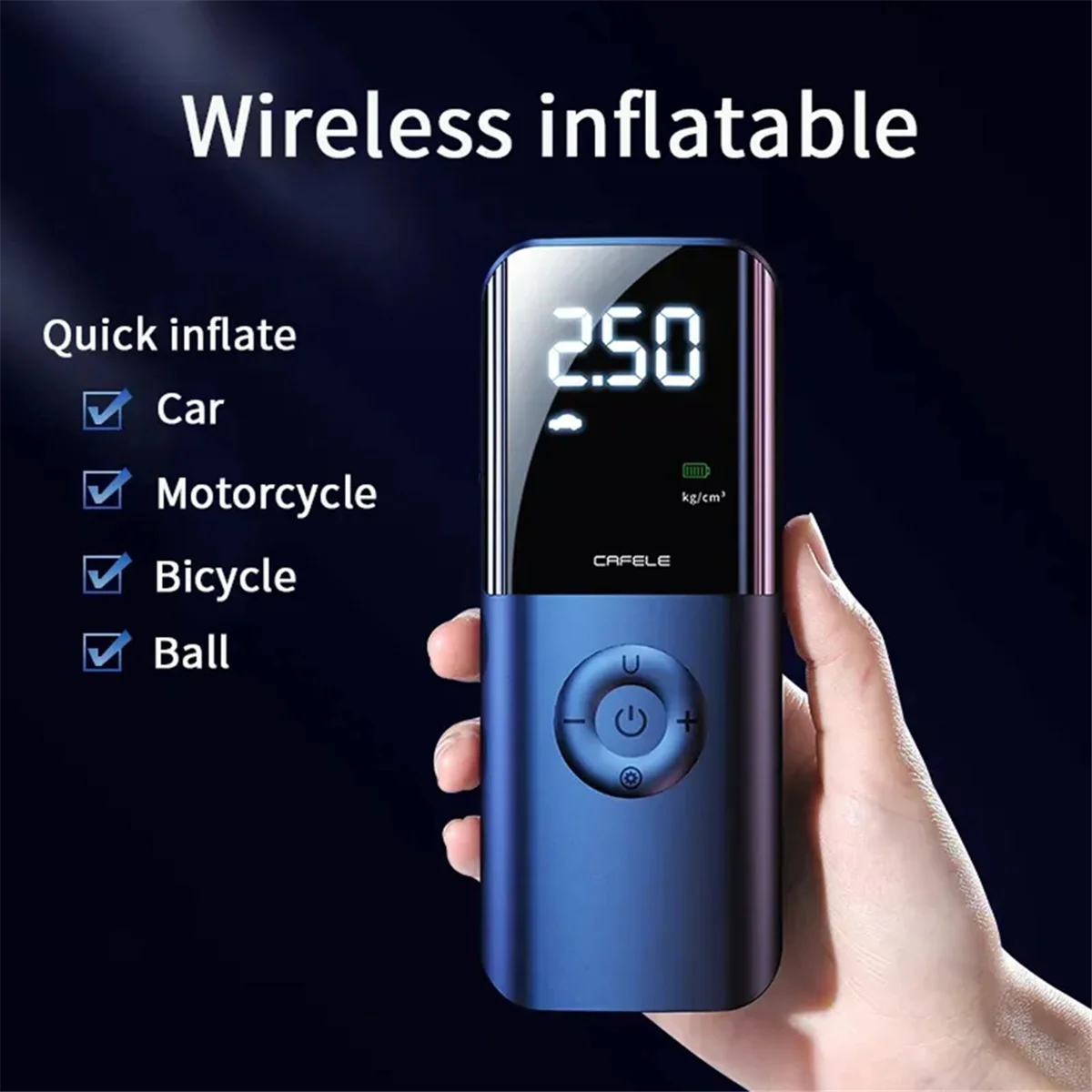 Cafele 150 PSI Wireless Car Compressor Portable Car Tyre Inflator Electric Air Pump for Car Bike Motorcycle Tire Pressure