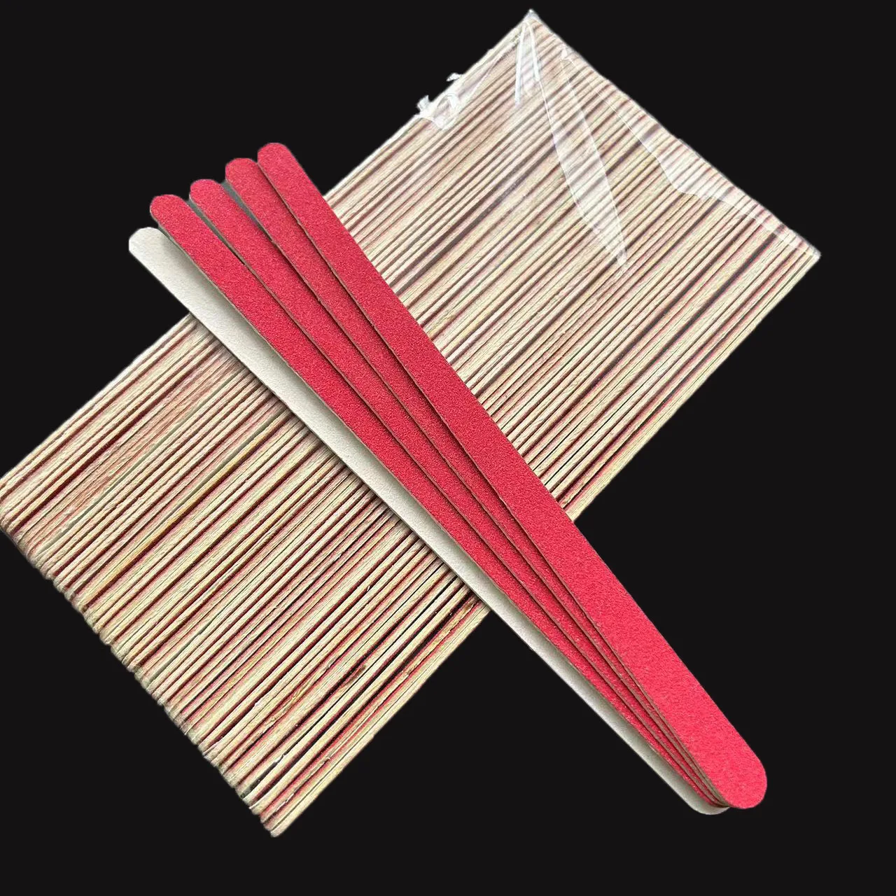 100 pcs/lot wooden emery board sandpaper file nail art file manicure tool  red nail file  180/240