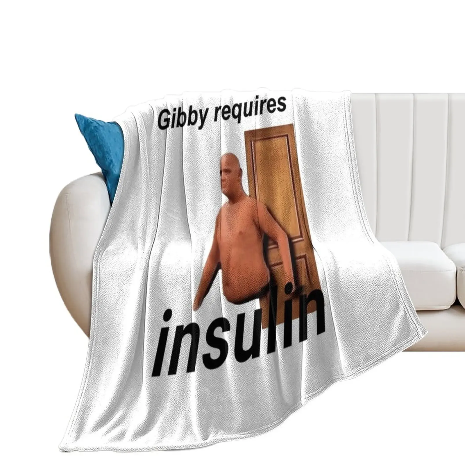 gibby requires insulin Throw Blanket Bed covers sofa bed Personalized Gift Quilt Blankets