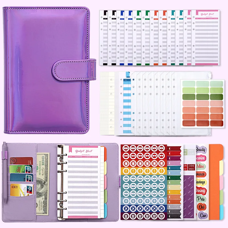 A6 Cash Budget Book,Vibrant Laser Colors,Loose Leaf Notebook,Super Value Pack,Planner Notebook,Office School Stationery