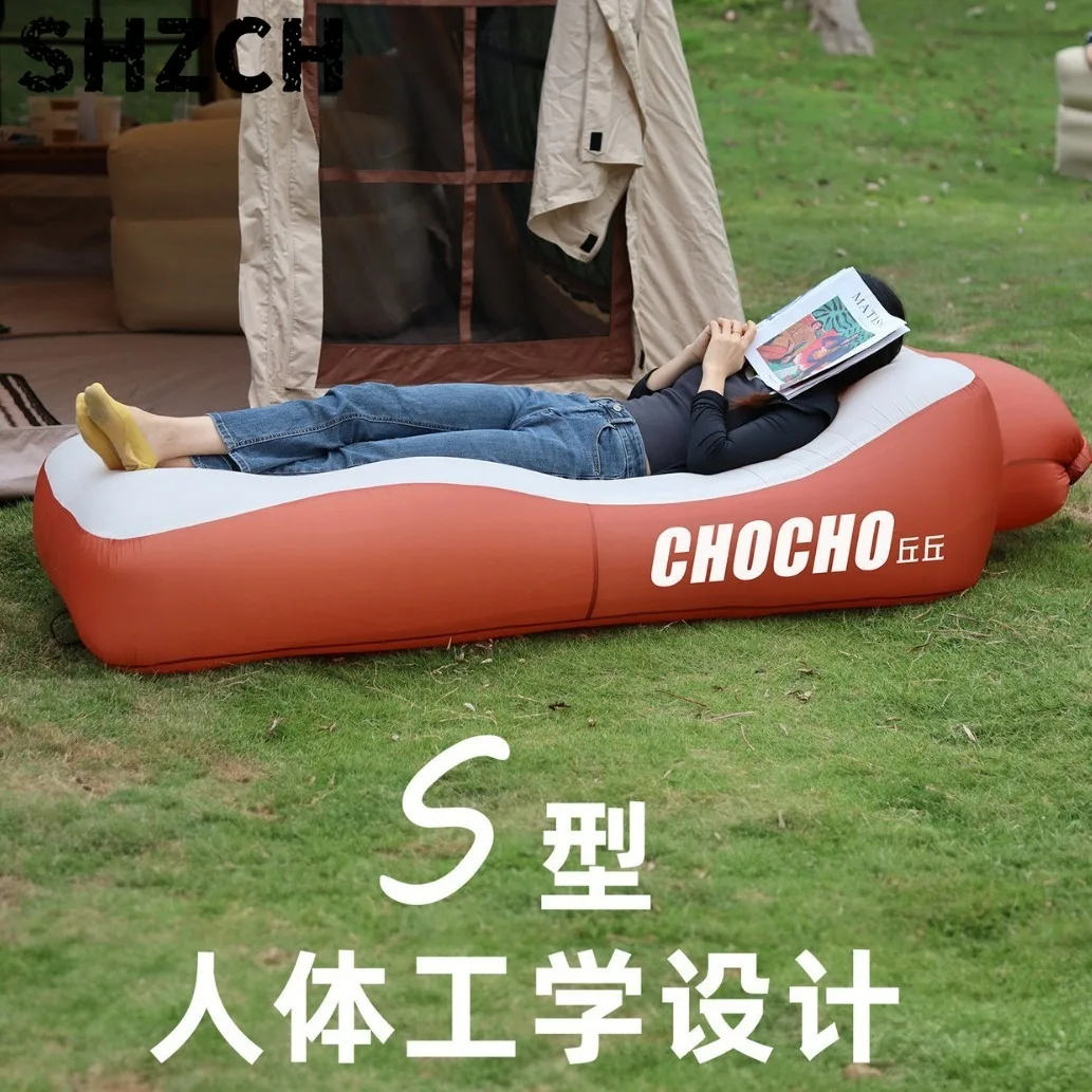 Lazy Inflatable Sofa Outdoor Portable Automatic Fast Inflatable Bed Camping Picnic Air Cushion Bed Anti-rollover