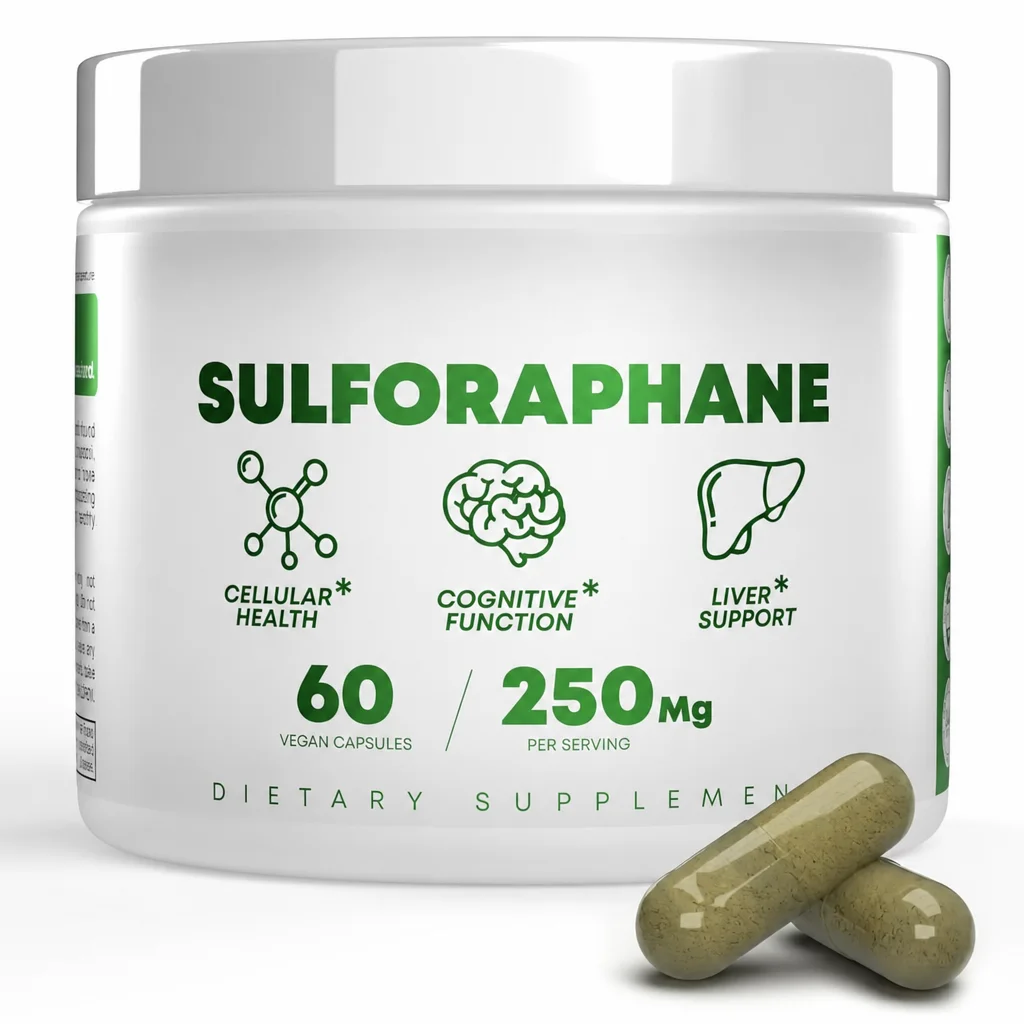 

5,000mcg Sulforaphane From Broccoli Seed Extract Vegan Capsules with Myrosinase, Immune Support, 2-Capsule Serving, 60 Count