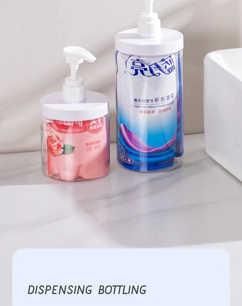 Großvolumige Druckspenderflasche für Haarmasken, Transparente Leere Flasche für Waschmittel/Haarspülung, die Nicht Leckt – Detail 2