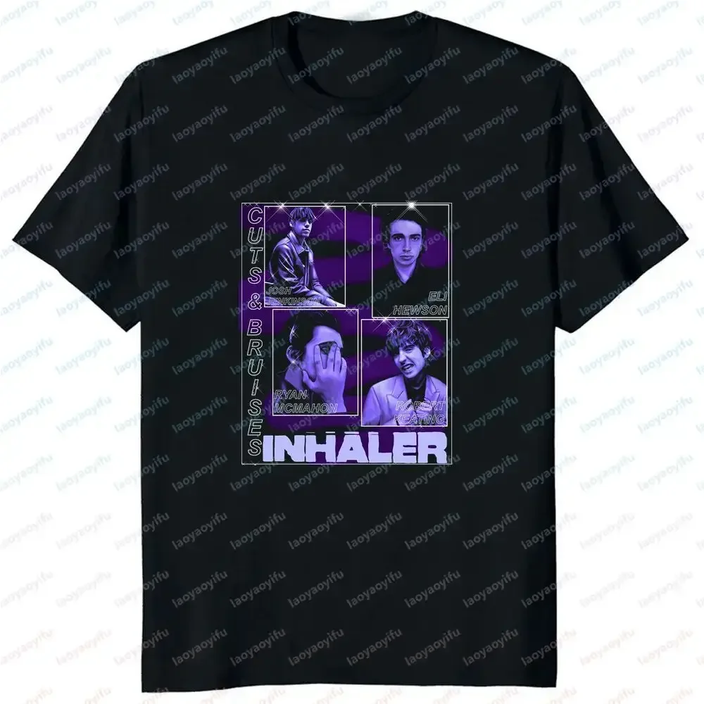 Inhaler Band - Printed T-shirt for Men and Women, Trendy Neutral Style, Original Streetwear, Large Size