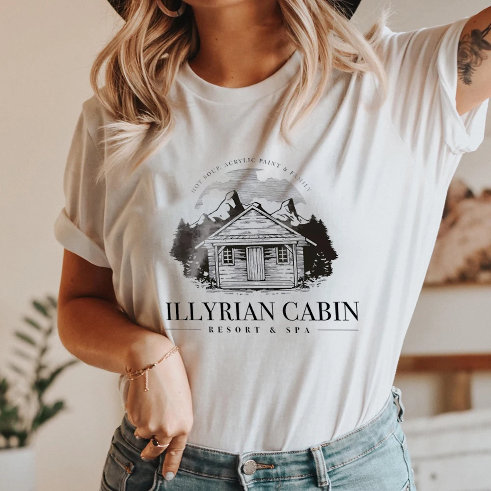 ACOTAR Illyrian Cabin Resort T-shirt Night Court Velaris Shirts Rhysand Feyre Tee SJM Merch Bookish Gift Unisex Short Sleeve Top