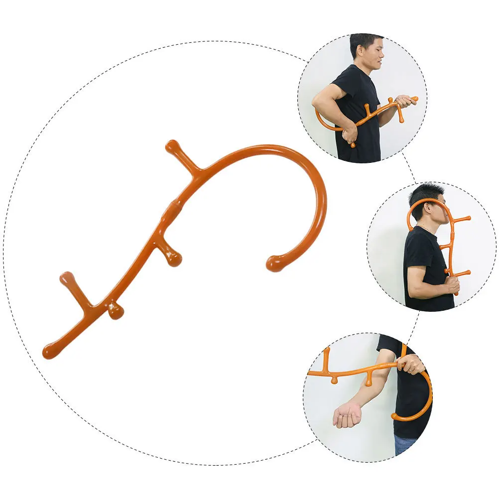 1 pc 마사지 스틱 프리미엄 Pp 소재 인체 공학적 긴 손잡이 등 마사지기 지압을위한 다기능 치료 도구