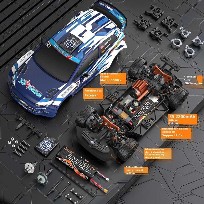 

ZDRACING RX12 Rally Car 1/12 Simulation RC Remote Control Model Electric High Speed Brushless 4WD Competition