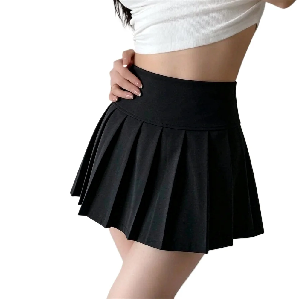 Women's Pleated Skirt Cute Style Half-length Short Skirt Mid-waist Design Batwing Shape Fabric Other 100% Material Other