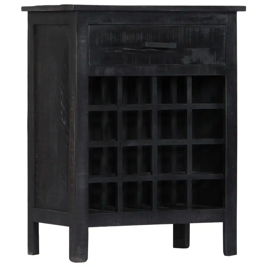 vidaXL Wine Rack Black 56x35x75 cm Solid Mango Wood Bar furniture/bar cabinets, wine cabinets