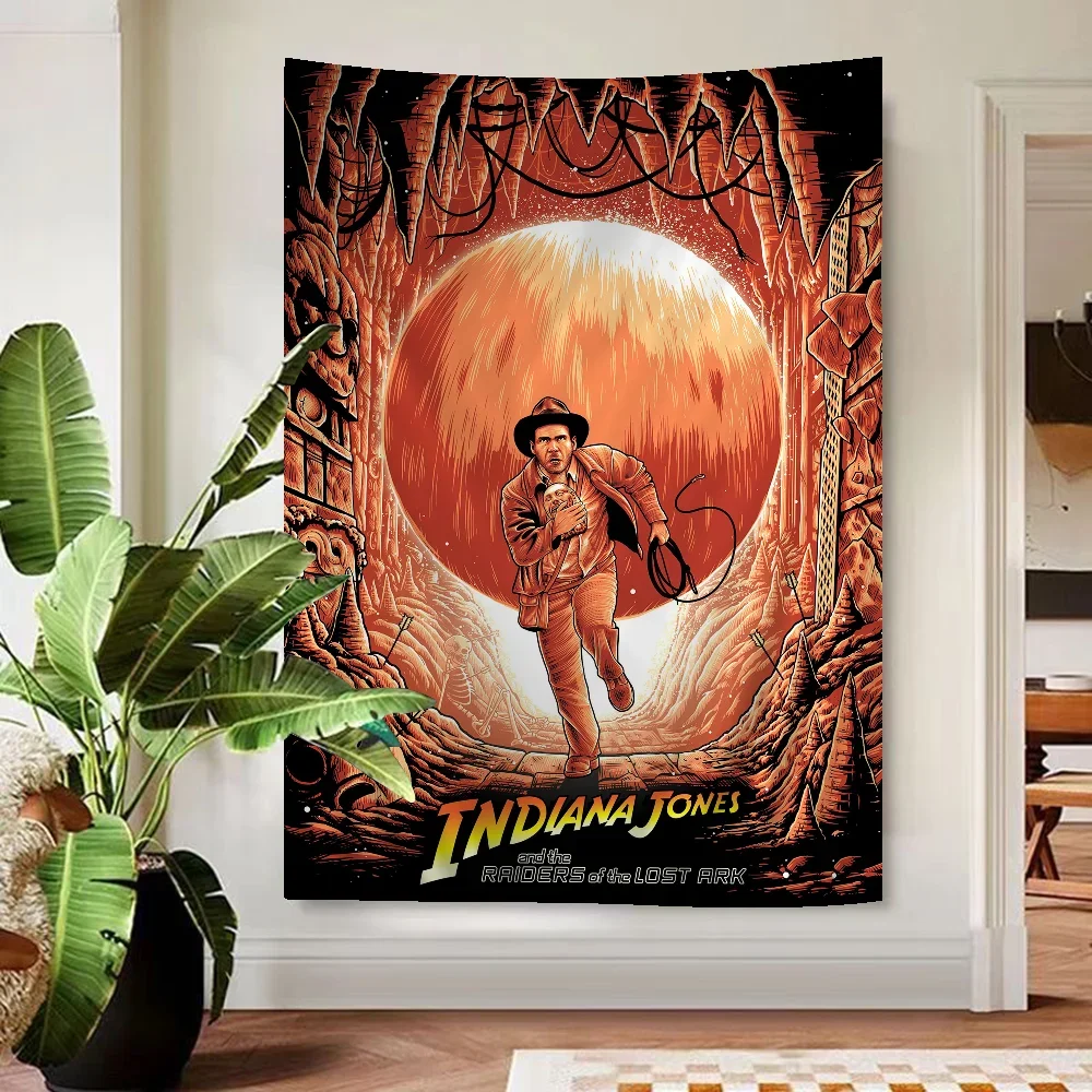 Movie Indiana Jones Printed Large Wall Tapestry Hanging Tarot Hippie Wall Rugs Dorm Home Decor