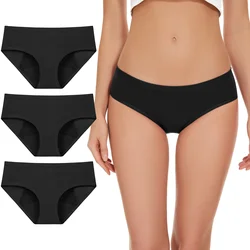 3PCS Menstrual Panties Woman Very Abundant Flow Menstruation Underwear Mid High Waist Leak Proof Period Panties for Girls Ladies