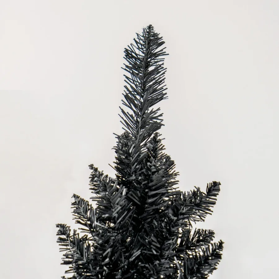 HOMCOM 8 Fuß künstlicher Bleistift-Weihnachtsbaum, schmaler Weihnachtsbaum mit 618 realistischen Zweigspitzen und Kunststoffständer, Schwarz
