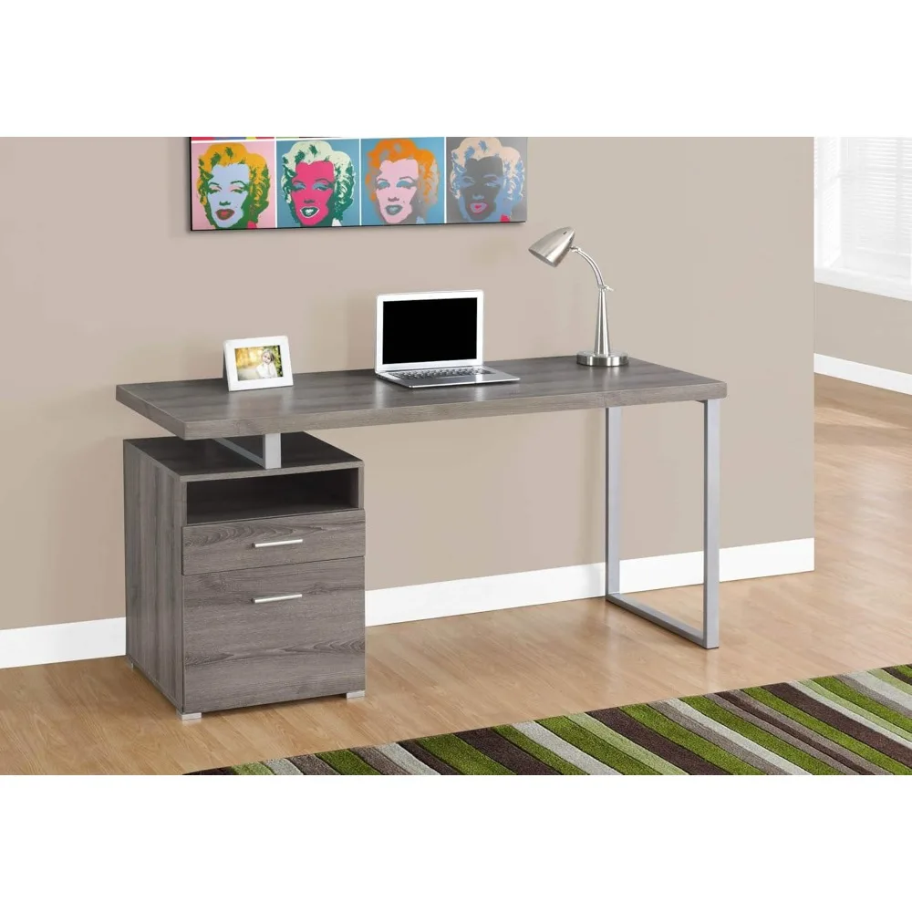 Computer Writing Desk for Home & Office Laptop Table with Drawers Open Shelf and File Cabinet-Left or Right Set Up, 60