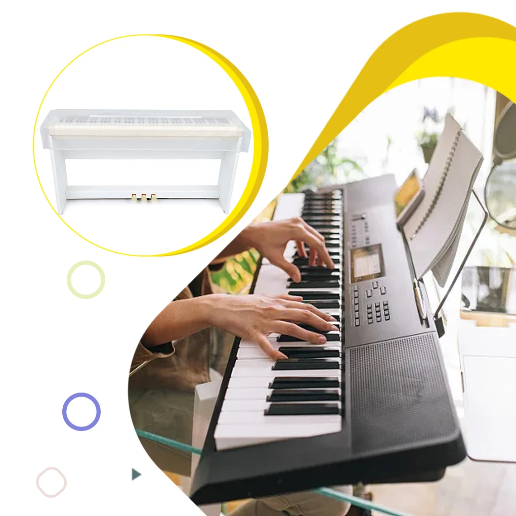 Copertura per pianoforte digitale a colori trasparenti con protezione definitiva Premium PEVA Wide Application