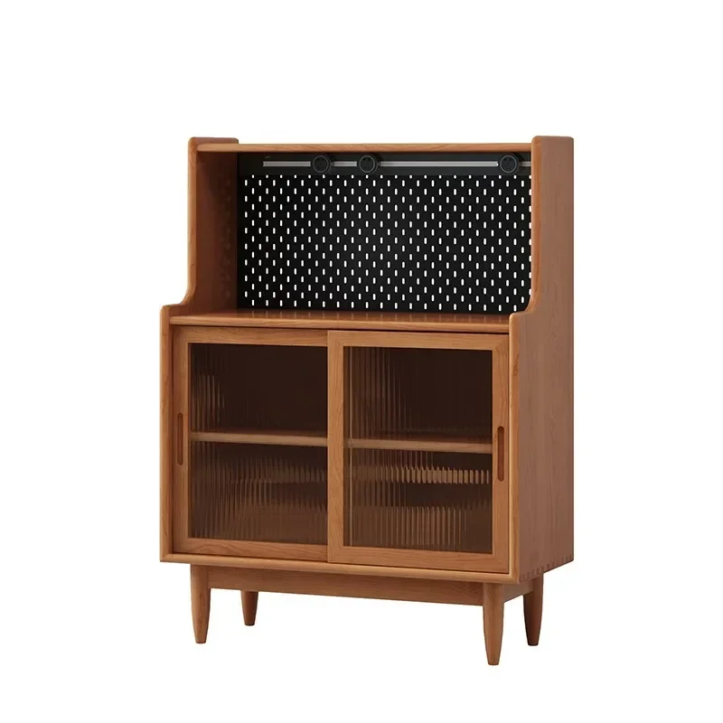 Premium solid wood hole board storage cabinet, pantry cabinet, cherry wood living room storage cabinet