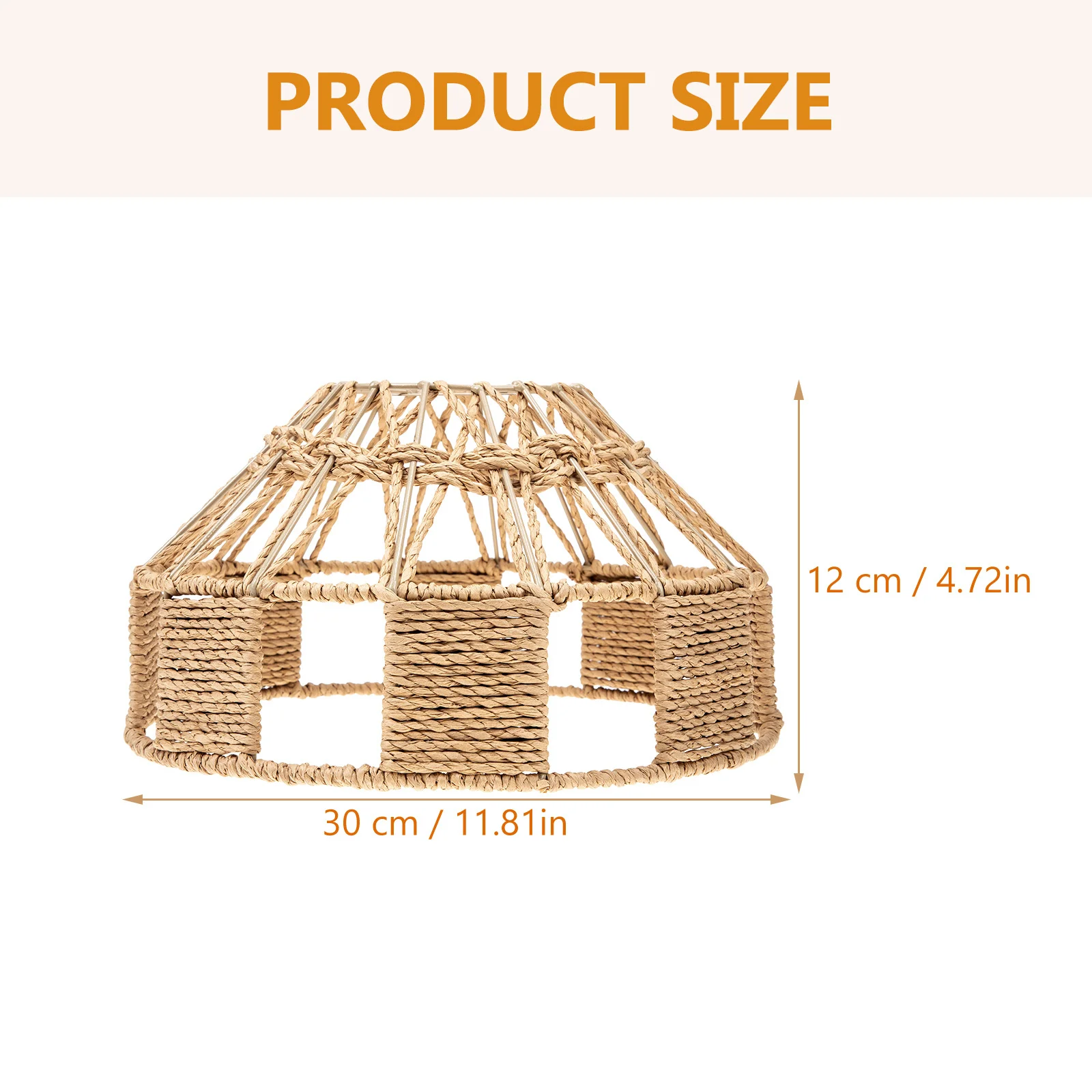 LED Paper Rope Lampshade Nordic Style Light Cover Durable Ceiling Pendant Light Cover Hanging Lamp Decoration Lampshade