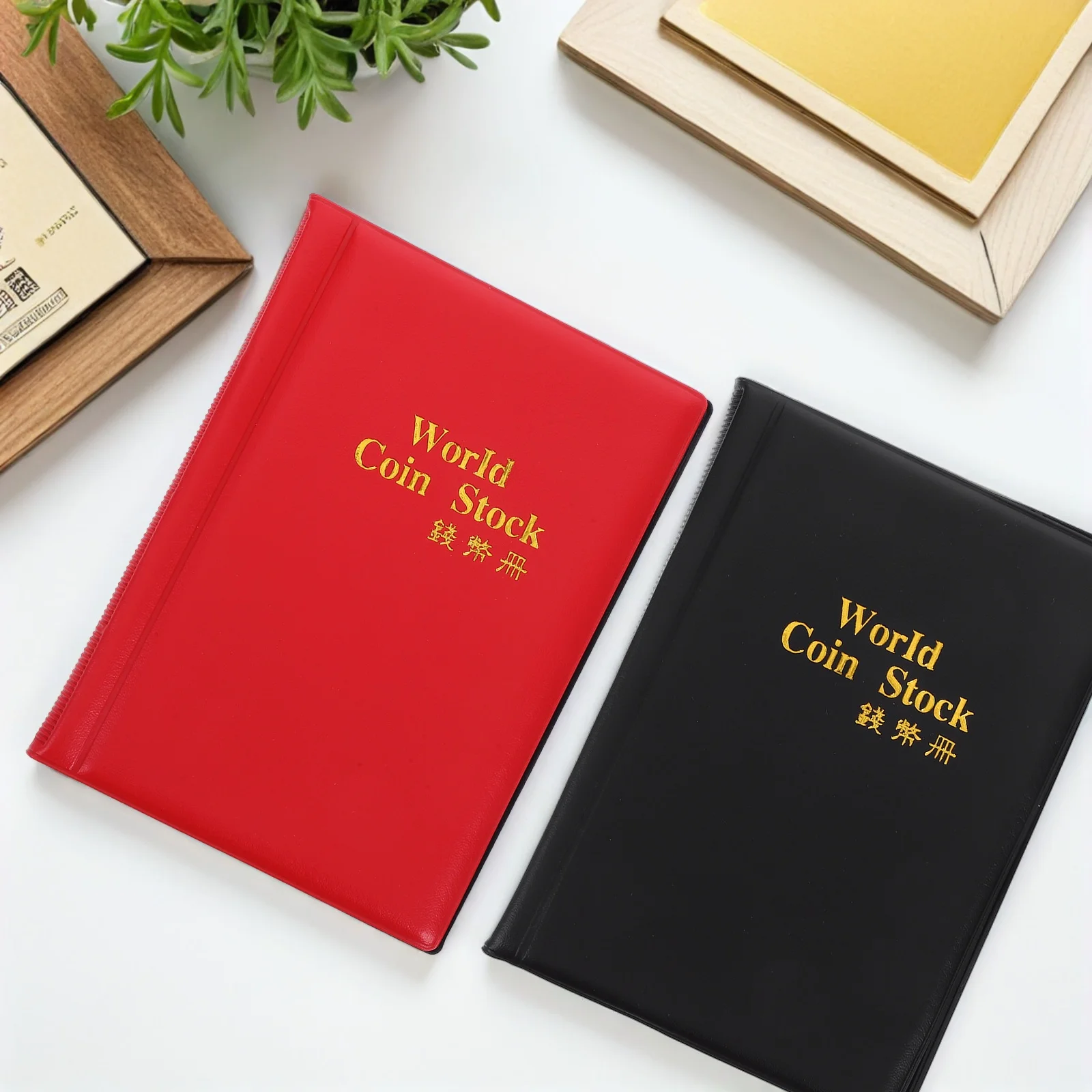 

2 Pcs Coin Collection Book 120 Pockets Holder Storage Album Books Pu Collecting Holders for Stock Organizer