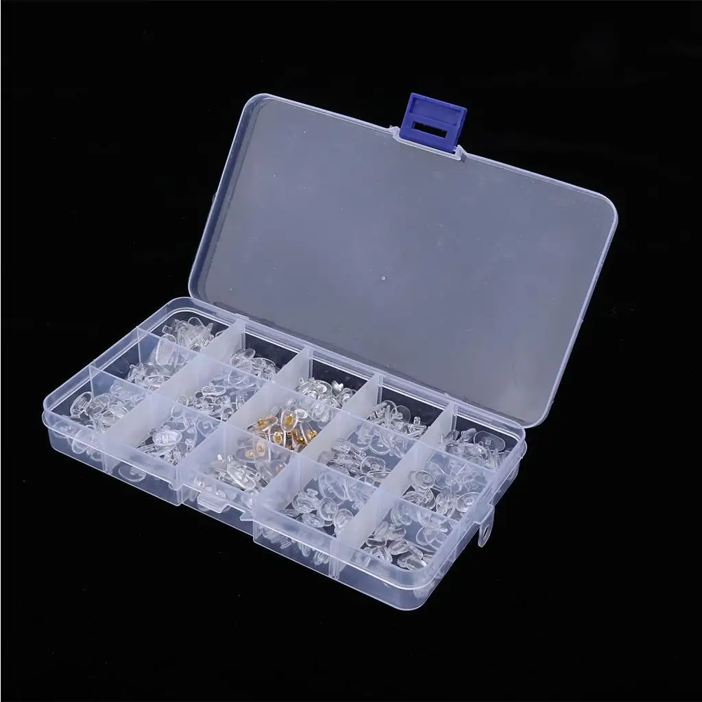 150 Pairs Eyeglass Repair Nose Pads Silicone Screw-in Eyewear Nose Pads (Clear)