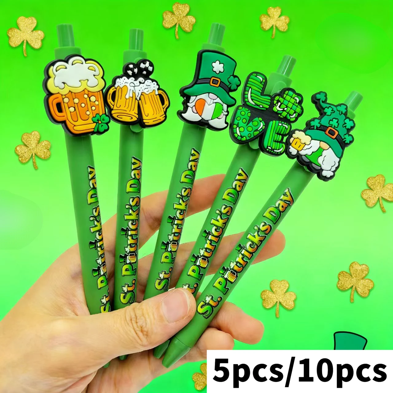 

5pcs/10pcs/12pcs/20pcs Irish festival theme Ballpoint pens, St. Patrick's Day press Ballpoint pens, festival gift pens