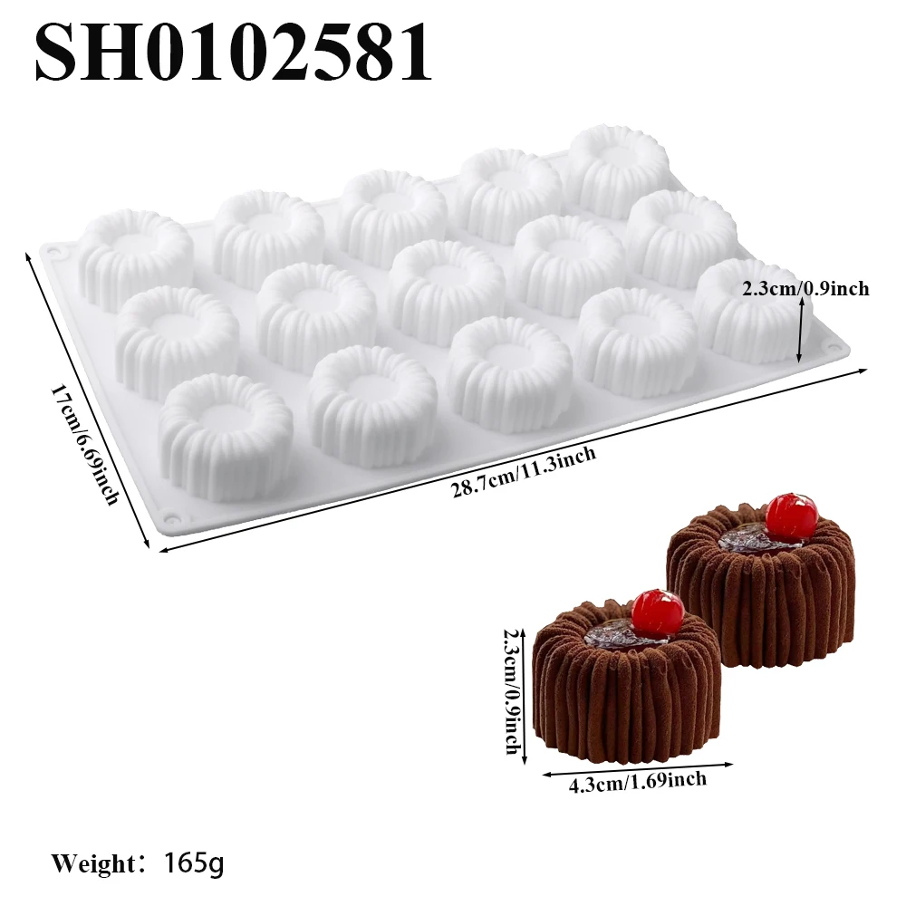 1 oder 6 Zellen Zylindrische Spule Textur Design Mousse Kuchen Form Französisch Dessert Backform DIY Pudding Dessert Schokolade Form – Detail 14