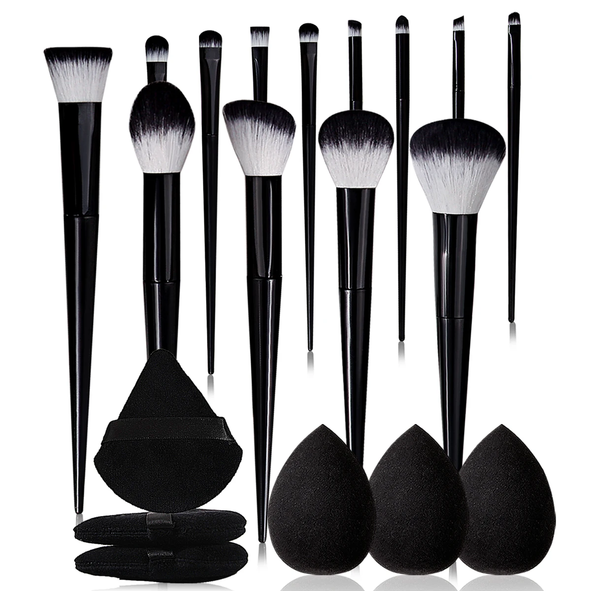 19Pcs High-quality Makeup Brush Set New Makeup Brush with Beauty Triangular Sponges