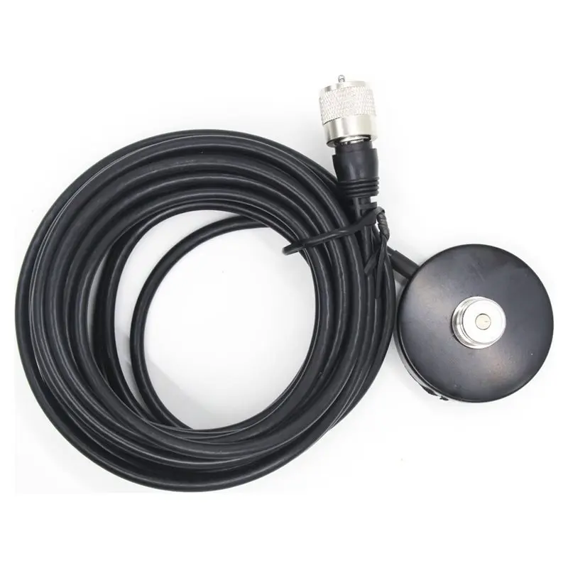 For Home  AT-UV102 Car Mobile Antenna 144Mhz/430Mhz Short Design Includes 5M Coax Cable& MINI Magnetic Base For YAESU KT-8900