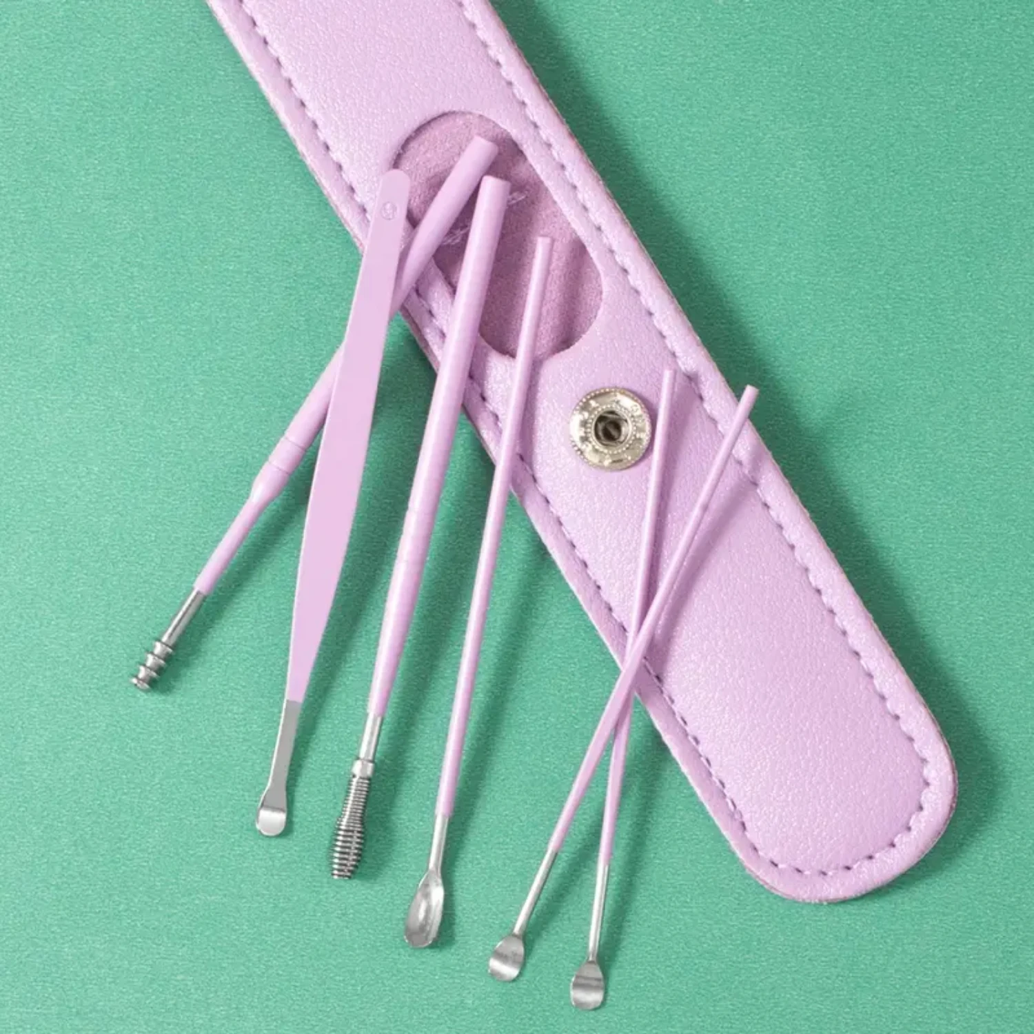 Gentle, Effective, and Durable Steel Ear Cleaning Tools Set of 6 for Optimal Ear Care - Achieve Superior Hygiene and Results wit