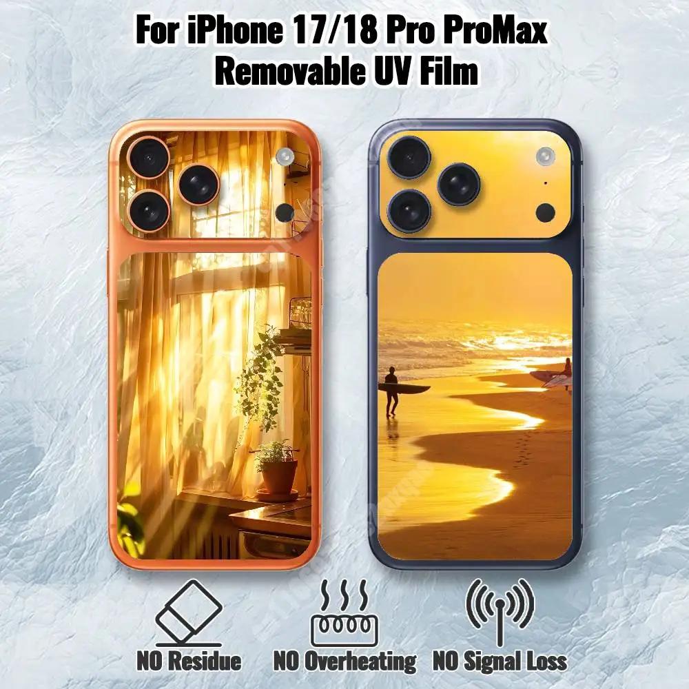 Images of golden light wind shadow Removable UV Film for iPhone 17 Pro 18 ProMax Hydrogel Sticker