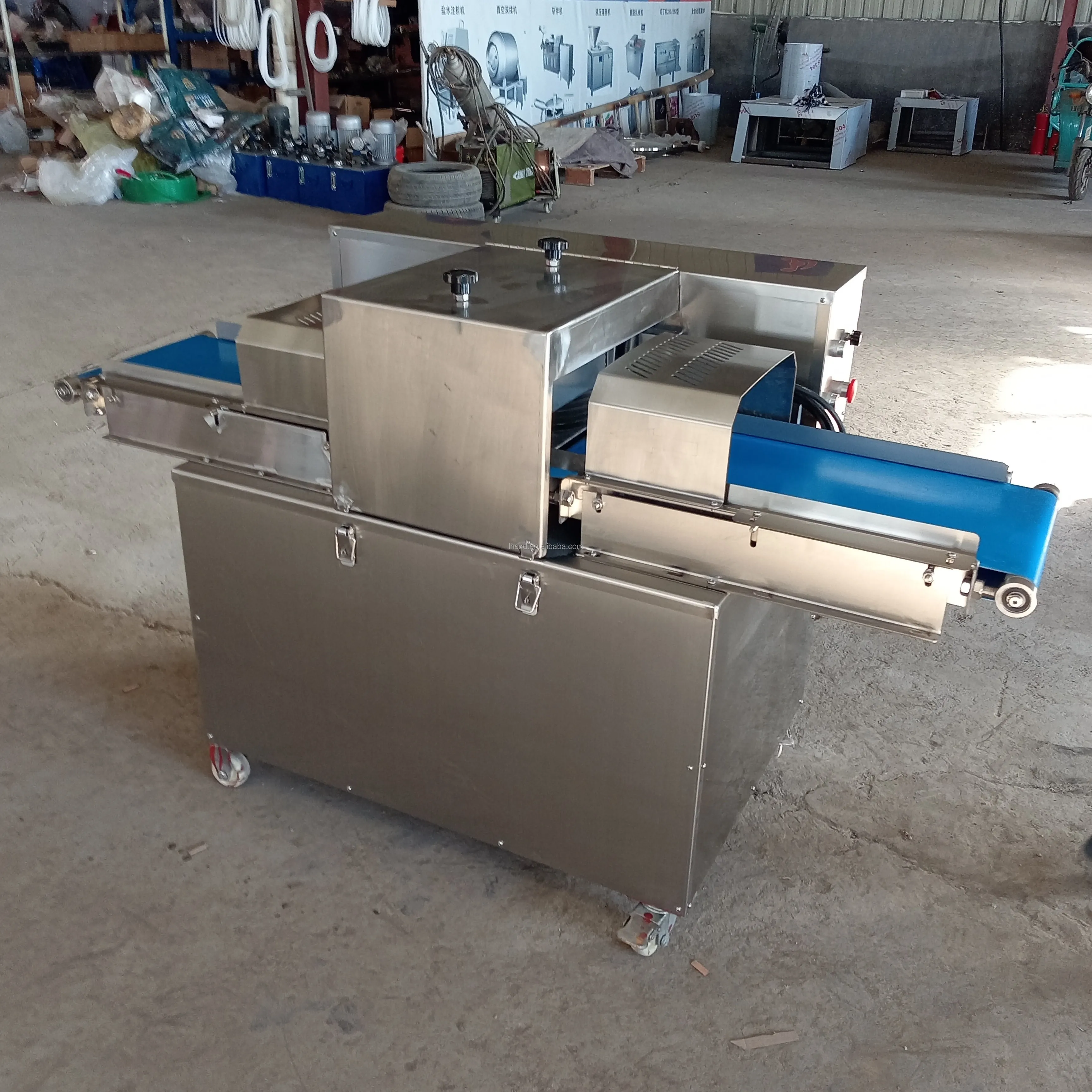 Fresh meat horizontal slicer  Fresh Beef Pork Meat Breast Jerky Slicer  Flake pork meat cutting slicing machine