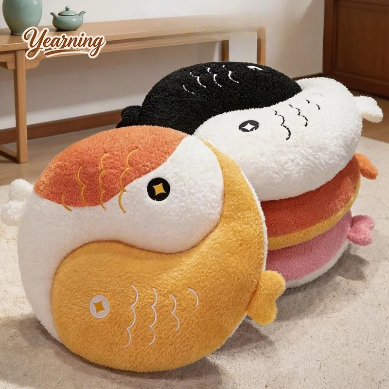 Perfect Lucky Double Fish Shaped Plush Cushion for Sofa Living Room Window Seat Home Decoration Gift
