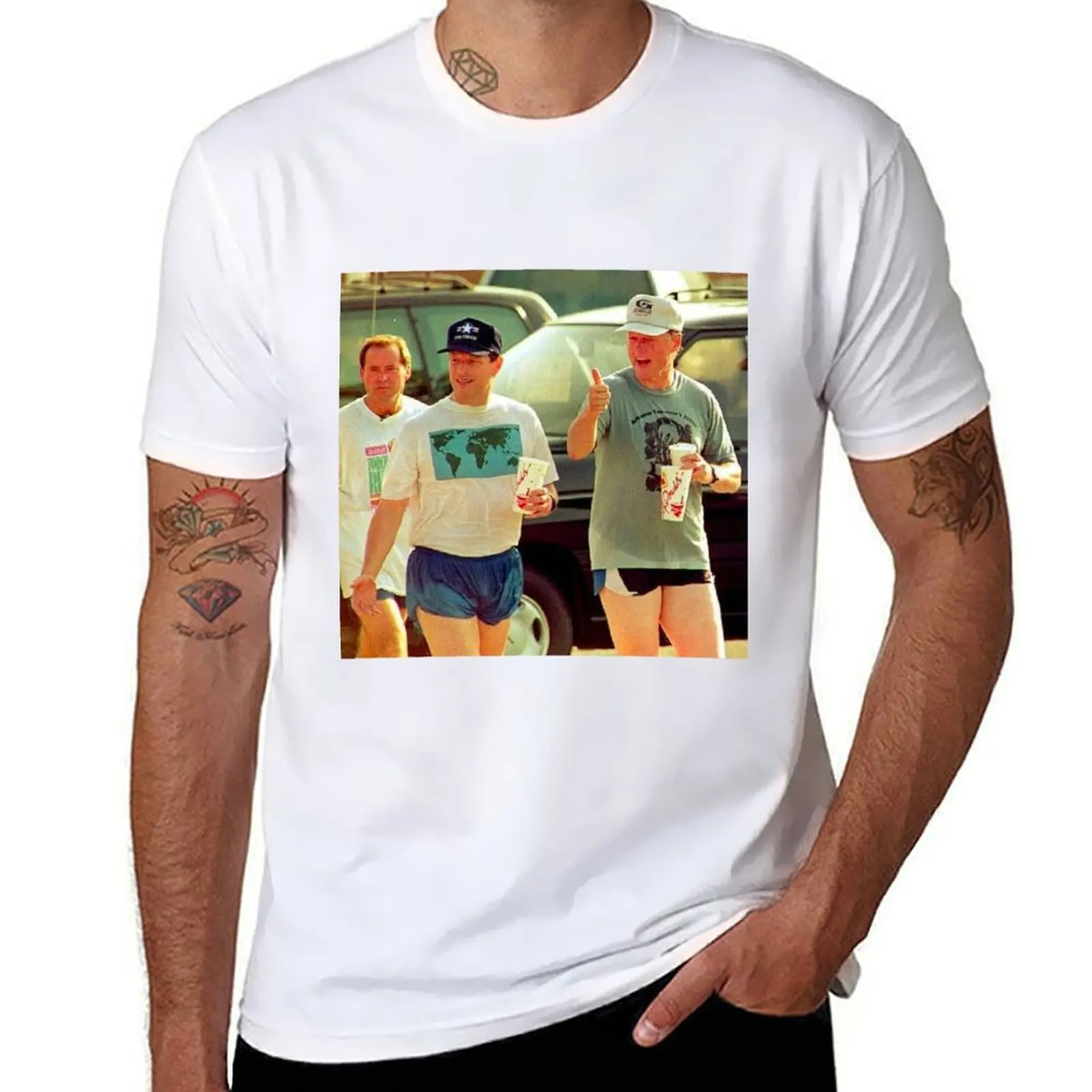 

Al Gore and Bill Clinton in short shorts, 1992. T-Shirt t shirts for man graphic tees anime tshirt T-Shirt