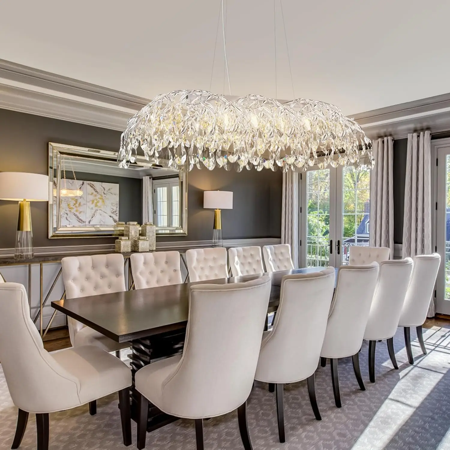 

Modern Chrome Crystal Chandeliers For Living Room Dining Room Kitchen Table Bedroom Silver Crystal Ceiling Chandelier Lighting