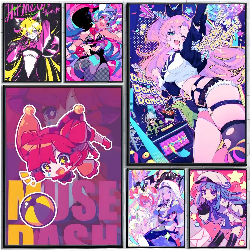 rhythm cute game M-Muse Dash Poster Modern Wall Art Home Decor Living Room Decorative Print Unframed