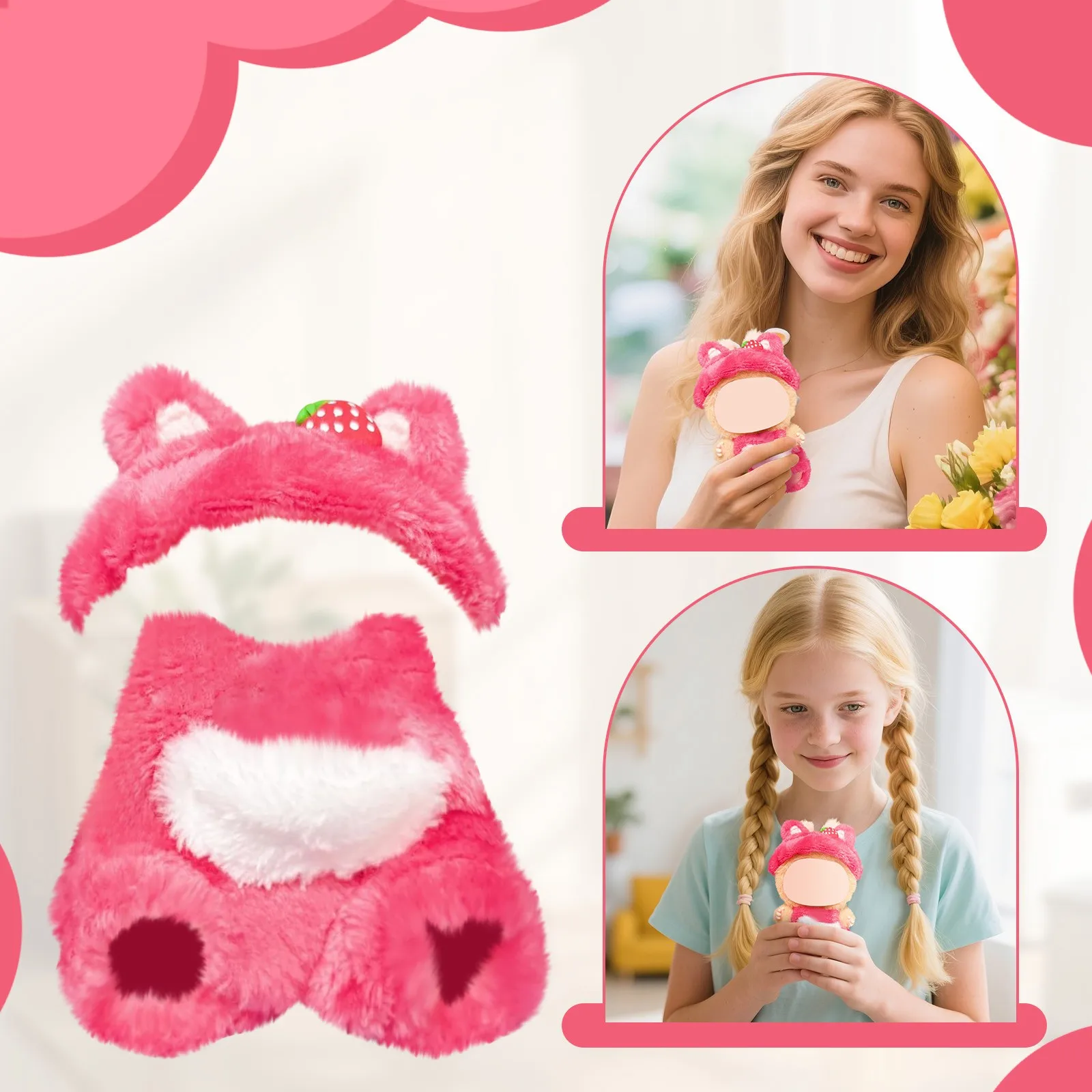 Adorable traje de mono de peluche: ropa de muñeca de peluche suave para osos de peluche de 15-17 cm y juguetes de peluche (solo ropa)