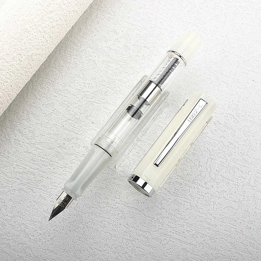 Jinhao 58D Acrylic Fountain Pen Rotating Suction Ink Pen Office School Stationery